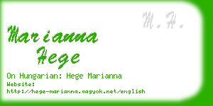 marianna hege business card